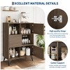 Mid-Century Modern 3-Tier Display Storage Cabinet with Doors Wooden Buffet Accent Cabinet Strong Legs for Living Room Dining Room Kitchen Hallway - 3 of 4