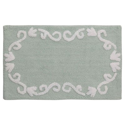 Boho Floral Bath Rug Green - Creative Bath