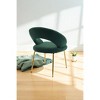 Mshliw Set of 1 Teddy Upholstered Dining Chair with Curved Backrest, Foam Cushion and Gold Metal Legs, Accent Chair for Kitchen or Dining Room - 3 of 4