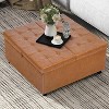 TYBOATLE 35.5'' Square Ottoman with Storage, Large Ottoman Coffee Table, 500 lb Large Ottoman with Storages for Living Room, Black - 2 of 4