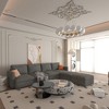 123" Chenille Upholstery U-Shape Modular Sectional Sofa with Ottoman and Storage Seat, 6-piece Free Combination - 3 of 4
