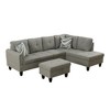 DOMETOUR Living Room Sofa Set 3Pcs(Sofa+Chaise+Ottoman) - 3 of 4