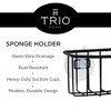Trio Home Sink Sponge Organizer Caddy, Strong Transparent Suction Cups, Rust Resistant, Quick Drying - Black - 3 of 4