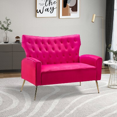 Brion 48" Contemporary Wingback Design Loveseat  | KARAT HOME