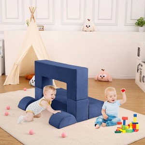 6-Piece Modular Kids Play Couch, Convertible Toddler Foam Sofa with Removable Cover for Bedroom & Playroom - 1 of 4