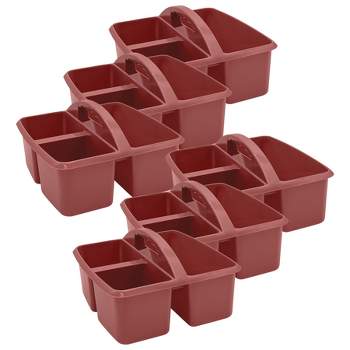 Teacher Created Resources® Plastic Storage Caddy, Deep Rose, Pack of 6