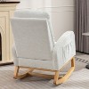 TIRAMISUBEST Accent Rocking Chair with Footrest, High Backrest & Rubber Wood Rocking Legs for Living Room & Bedroom - 4 of 4