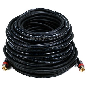 Monoprice Coaxial Audio/Video - 75 Feet - Black | RCA CL2 Rated RG6/U 75ohm (for S/PDIF, Digital Coax, Subwoofer & Composite Video - 1 of 4