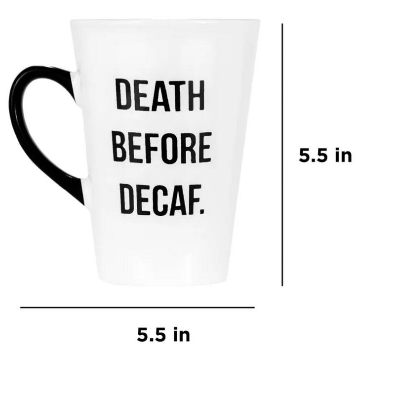 Amici Home Death Before Decaf Coffee Mug, For Coffee, Tea, or Any Beverages, Black Lettering on White Mug, Microwave & Dishwasher Safe,20-Ounce, 5 of 6