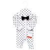 Hudson Baby Infant Girls Thermal Preemie Sleep and Play and Cap Set, Black White Dots, Preemie - 2 of 2