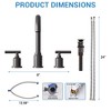 8 Inch Widespread Bathroom Faucet, Modern 3-Hole Sink Faucet with Stainless Steel Pop-Up Drain, 360° Swivel Spout, Brushed Nickel for Guest Bath - 2 of 4