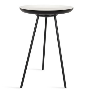 Kate and Laurel Laranya Round Metal Side Table, 15x15x22.5, Black and White - 1 of 4