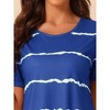 cheibear Women's Round Neck Curve Hem Short Sleeve Sleepshirt Nightgown - 4 of 4