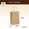 Juvale 12 Pack Small Gift Bags with Handles, 5.3 x 3 x 8.5 Inch Bulk Kraft Paper Material Brown Bags for Party Favors, Goodies - 4 of 4