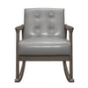 Lyngins Button Tufted Nursery Rocking Chair,Upholstered Glider Rocking Chair with Wood Frame,PU Accent Chair for Bedroom,Living Room - 4 of 4