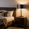 GTCLIGHTING Modern Table Lamps for Living Room,24" Black Metal Nightstand Lamp with Dual Pull Chain Switch for Bedroom Office - 2 of 4