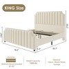 Whizmax Platform Bed Frame with 50.2" Headboard, Velvet Upholstered with Vertical Channel Tufted Headboard , No Box Spring Needed - 4 of 4