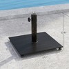 Square Patio Umbrella Base, 29 lbs Metal Umbrella Stand Base with Adjustable Foot Pads, Heavy Duty Patio Umbrella Holder for 1.5"/1.9" Umbrella Poles - 3 of 4