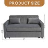 Leovsnove Futon Sofa Bed,3-in-1 Multi-Functional Corduroy Sleeper Couch Pull-Out Bed,Adjustable Backrest and Pillows - 4 of 4