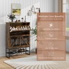 ZACHVO Shoe Storage Cabinet with 2 Flip Drawers & Bottom Rack, MDF Wood, Steel Legs, Adjustable Dividers – 31.5x9.45x44.1Inch, Rustic Brown - 3 of 4