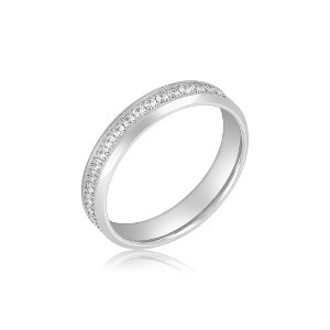 Adornia Men's Tarnish Resistant Rhodium Plated 5mm Eternity Band - 1 of 4