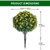 Set of 2 Artificial Topiary Ball Trees with Metal Stakes, 35.4" UV-Resistant PE Fake Plants with Camellia Flowers for Indoor/Outdoor - 3 of 4