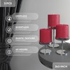 3x3 Pillar Candles Set of 3 - Rustic Unscented No Drip Bordeaux Candles for Home Decor, Weddings, Centerpieces - 3 of 4