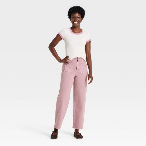 Pantalones rectos de mujer estilo marinero - Universal Thread™ malva 3