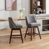 Wood+Fabric Counter Height Swivel Bar Stools Set of 2, 26'' H Seat Height Upholstered Bar Stools for Home Kitchen Living Room - image 2 of 4