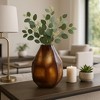 Decorative Sculptural Geometric Glass Vase - Contemporary Flower Vase for Bedroom, Office Accent, and Home Decor - 10", Brown - 2 of 4