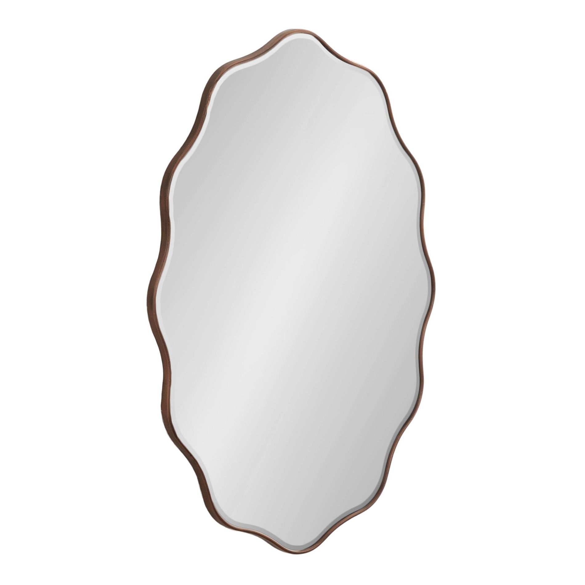 Kate & Laurel All Things Decor 24"X34" Viona Oval Scalloped Mirror Bronze