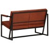 vidaXL Industrial-Style Real Goat Leather 2-Seater Sofa with Powder-Coated Steel Legs - Brown, Spacious Seating with Foam Filling - Assembly Required - 4 of 4