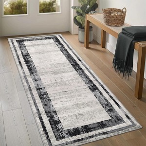 Washable Rug for Living Room,Non-Slip Area Rugs for Bedroom,Low-Pile Distressed Carpet,Indoor Foldable Print Floor Mats for Dining Room Kitchen - 1 of 4