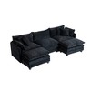 3-Seat U-Shaped Modern Cloud Couch - Chenille Modular Sectional with Deep Seat, 2 Ottoman & 4 Pillows for Home/Apartment Spaces - 3 of 4