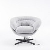 Okak Accent Chair, Modern Chenille Office Chair, Swivel Accent Chair with Removable Cushion, Round Office Chair, Metal Base and Cotton Material - 4 of 4