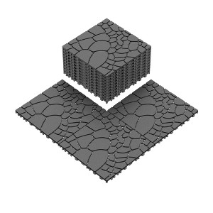 Chic Crate 44Pcs 12'' Stone Texture Interlocking Deck Tiles – DARK Gray - 1 of 4