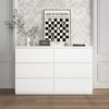 TiramisuBest 6-Drawer Storage Cabinet:Wide Wood Dresser with Large Storage Space for Bedroom, Hallway, Entryway & Living Room, White - 2 of 4