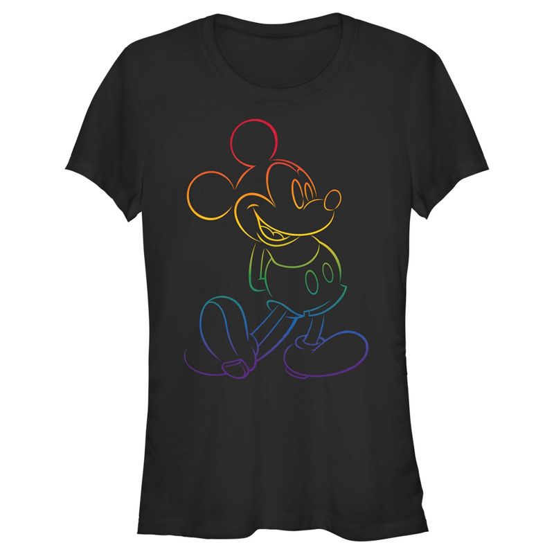 Adult Mickey & Friends Rainbow Mickey Mouse Outline Pride T-Shirt, 1 of 5
