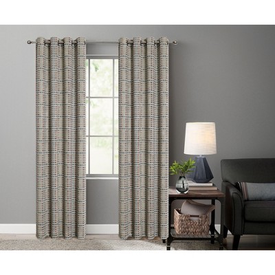 Neutral Chenille Light Filtering Grommet Top Curtains