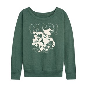 Women's - Disney - Boo Lightweight French Terry Wide Neck Long Sleeve Shirt - 1 of 4