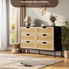 Natural Rattan 6 Drawers Dresser - 47.2" Wx15.7 Dx32.3 H Boho Dresser with Chest of Drawers - 4 of 4