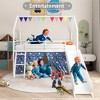 KWPZQEB Twin Size Loft Bed w/ Pennant Banner Flag and Star Stickers, Metal Loft Bed with Safety Guardrail & Ladders, No Box Spring Required - 2 of 4