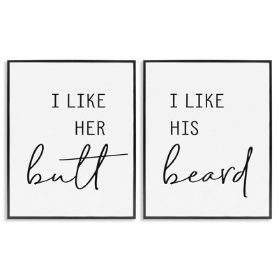 Stupell Industries Her Butt His Beard Funny Romantic, 16" x 20"