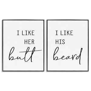 Stupell Industries Her Butt His Beard Funny Romantic, 16" x 20" - 1 of 4