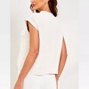 Cap Sleeve Tops for Women Spring Mock Neck Sleeveless Knit Tops with Chest Pocket Summer Crew Neck Pullover Sweater - 2 of 4