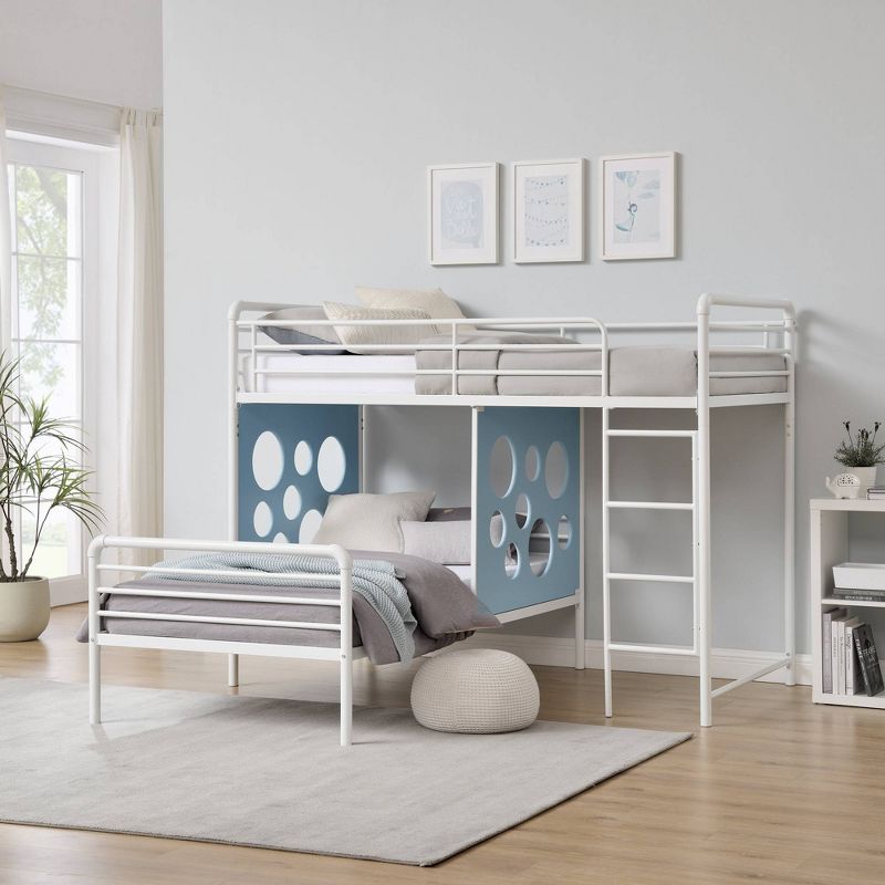 Twin Modern Cut-Out L-Shaped Metal Bunk Bed - Saracina Home, 3 of 8