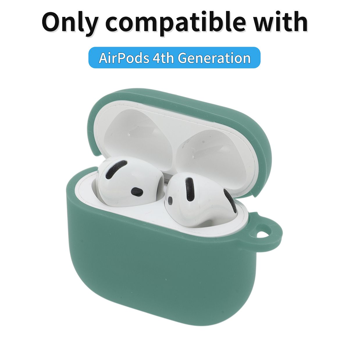 Unique Bargains Front LED Visible Protective Case for AirPods4 Green 1 Pcs - thumbnail 2