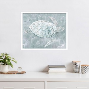Amanti Art Sea Turtle by Stellar Design Studio Wood Framed Wall Art Print - 1 of 4