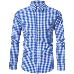 Men's Stylish Long Sleeve Slim Fit Classical Casual Button Down Halloween Costumes Shirts - 1 of 4