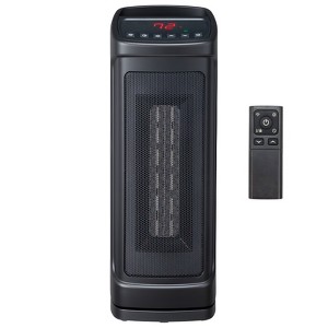 ROVSUN 1500W Tower Heater w/Remote Control, 17''H Electric Space Heater with 50-90℉ Temperature Adjustment, Tip-over & Overheat Protection - 1 of 4